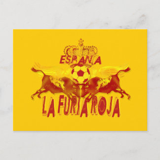 Carte Postale La Roja Twin Toros Raging Bulls Rois football