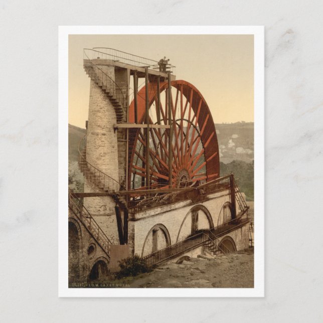 Carte Postale La Roue, Laxey, Île de Man, Angleterre (Devant)