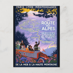 Carte Postale La route des Alpes Poster Vintage voyage