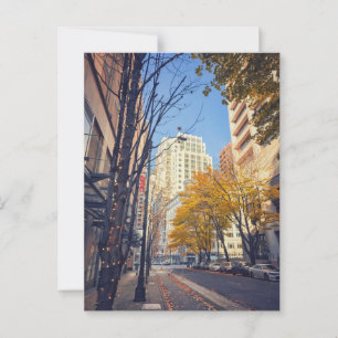 Carte Postale La rue Cityscape de Seattle sur la scène d'automne