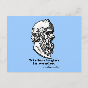 Carte Postale La sagesse commence dans Wonder Socrates Citation