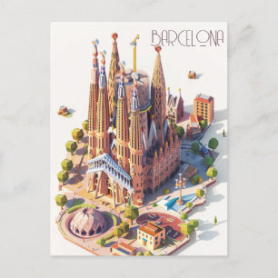 Carte Postale La Sagrada Familia Barcelone