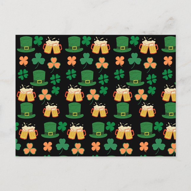 Carte Postale la Saint-Patrick celtique, irlandais bière drôle,  (Devant)