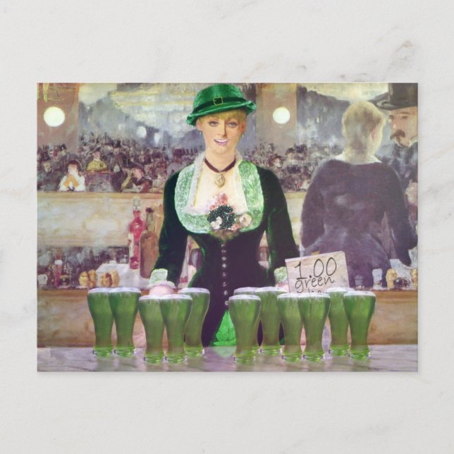 Carte Postale La Saint Patrick du Bartender (Devant)