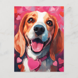 Carte Postale la Saint-Valentin Beagle