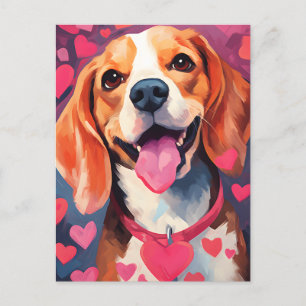 Carte Postale la Saint-Valentin beagle