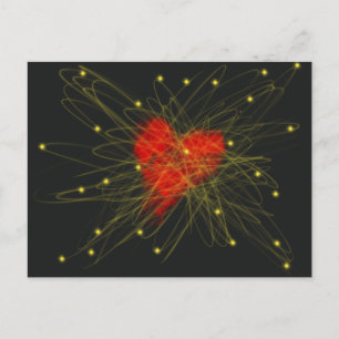 Carte Postale La Saint-Valentin Cœur Rouge d'Amour Art Abstrait