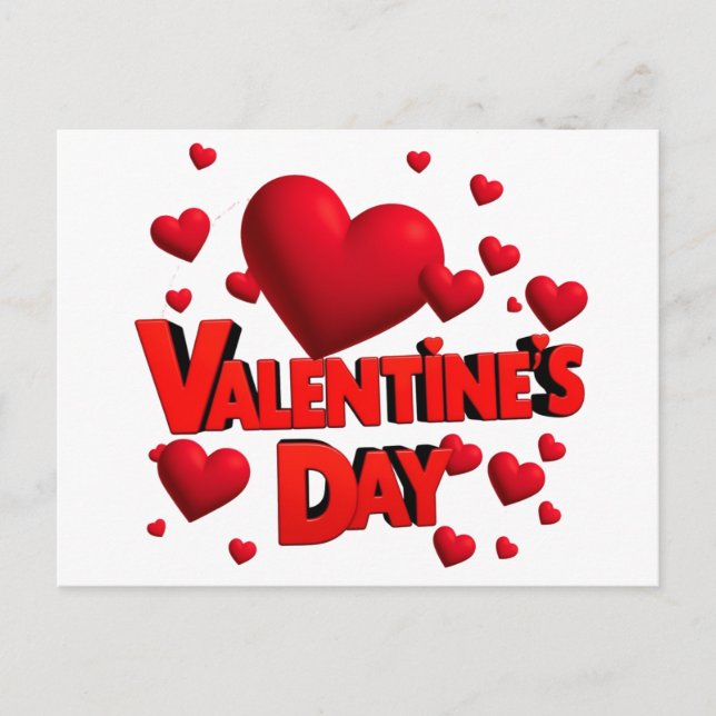 Carte Postale la Saint-Valentin coeurs d'amour  (Devant)