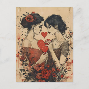 Carte Postale La Saint Valentin des Femmes Couple