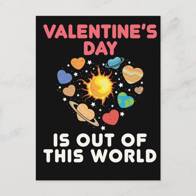 Carte Postale La Saint Valentin est hors de ce monde (Devant)