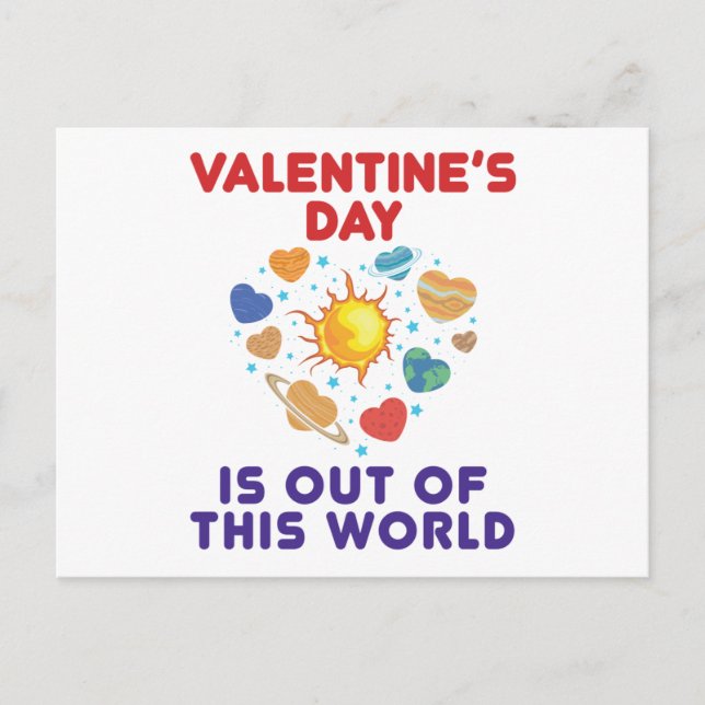 Carte Postale La Saint Valentin est hors de ce monde Planètes Co (Devant)