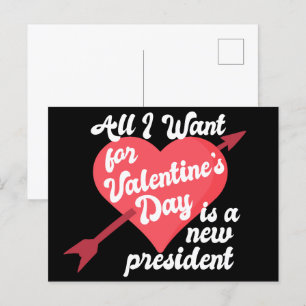Carte Postale La Saint-Valentin politique drôle anti-Trump