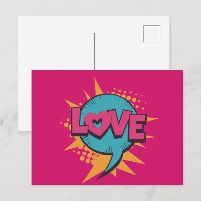 Carte Postale La Saint-Valentin Pop Art (Devant / Derrière)