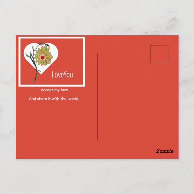 Carte Postale La Saint-Valentin tous les jours AmourVous sentime (Dos)