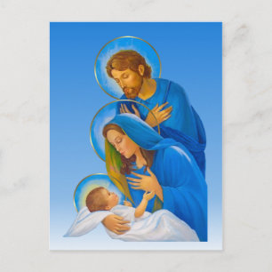 Carte Postale La Sainte Famille - Nativité - Naissance du bébé J