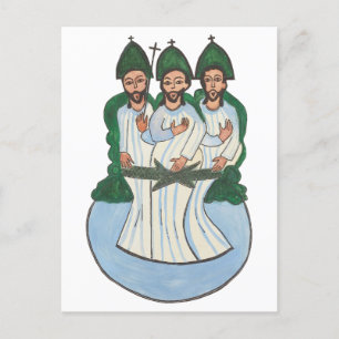 Carte Postale La Sainte trinité Vintage Peinture d'art populaire