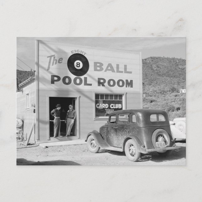 Carte Postale La salle de billard Eight Ball, 1940 (Devant)