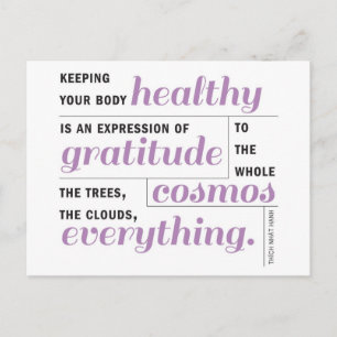 Carte Postale La santé est la gratitude