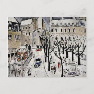 Carte Postale La Scène de la Neige à Paris, la peinture d'art