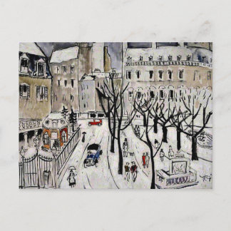 Carte Postale La Scène de la Neige à Paris, la peinture d'art
