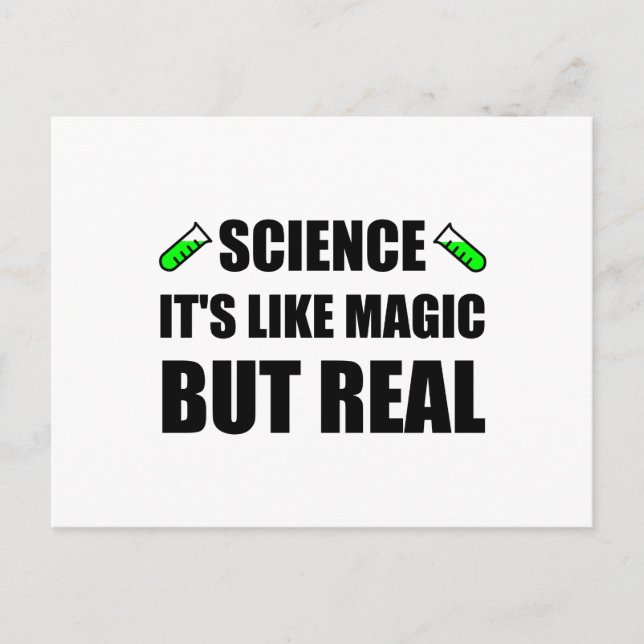 Carte Postale La Science Comme La Magie Mais La Réalité (Devant)