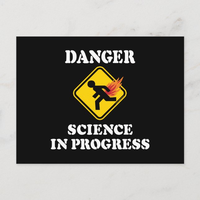 Carte Postale La science en danger en cours - Flamme Humour de p (Devant)