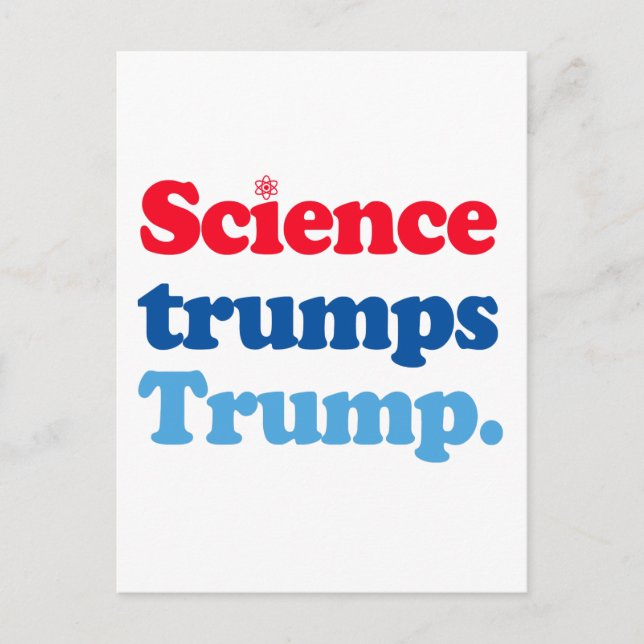 Carte Postale La science l'emporte sur Trump (Devant)