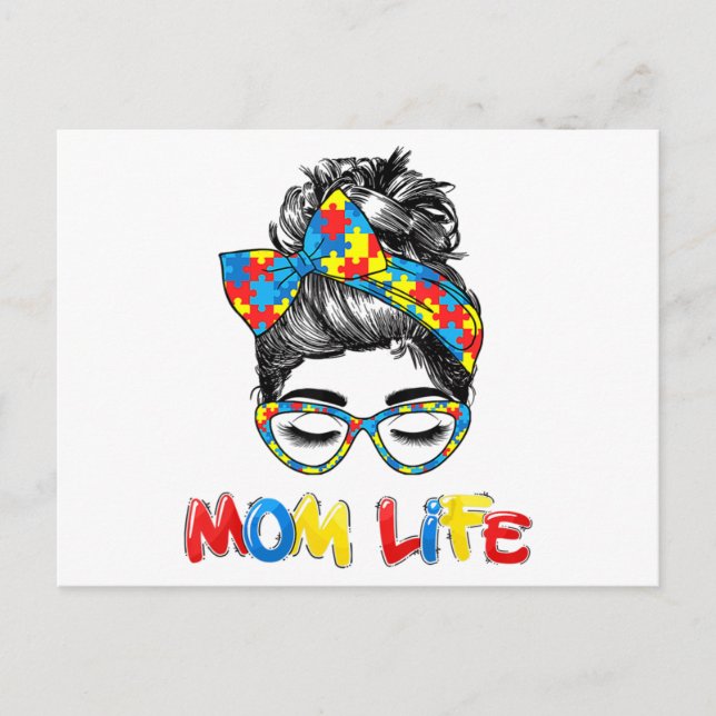 Carte Postale La Sensibilisation sur l'autisme autiste Maman-Vie (Devant)