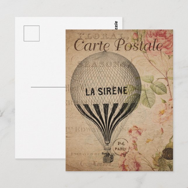 Carte Postale La Seréne Hot Air Balloon (Devant / Derrière)