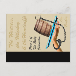 Carte Postale "La serveuse, le Whiskey & les menottes"