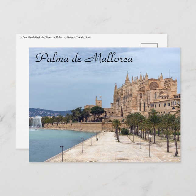 Carte Postale La Seu, Cathédrale de Palma de Majorque - Espagne (Devant / Derrière)