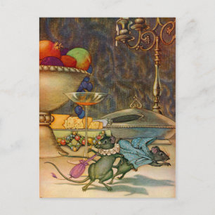 Carte Postale La souris de la ville et la souris de la campagne