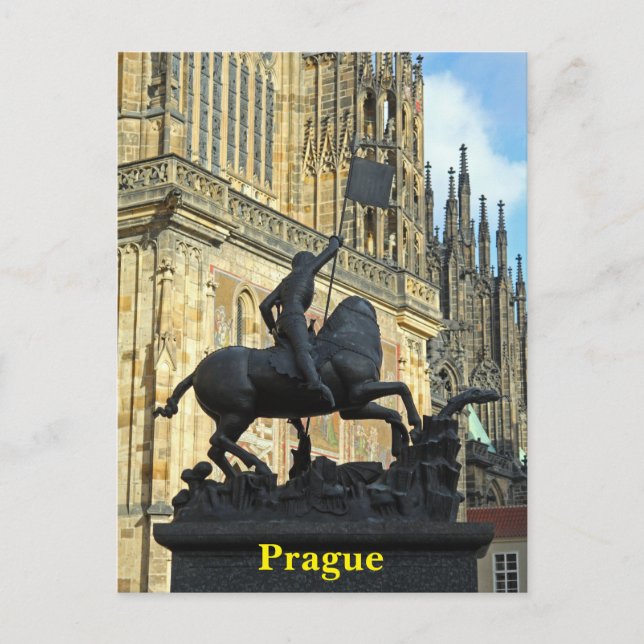 Carte Postale La statue de Prague (Devant)