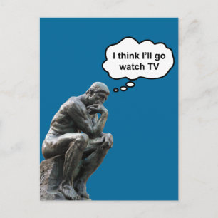 Carte Postale La statue du penseur de Rodin - Je pense que je va