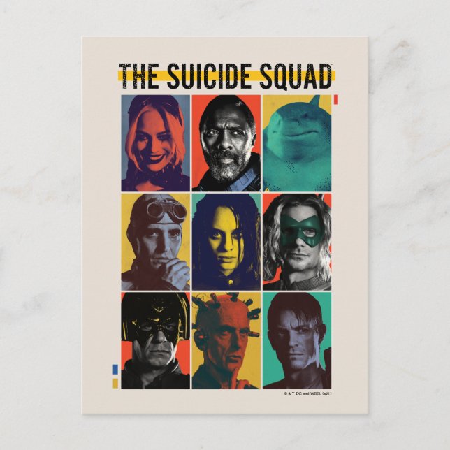 Carte Postale La Suicide Squad | Rétro Grid With Harley Quinn (Devant)