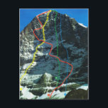 Carte Postale La Suisse vintage monte l'Eiger<br><div class="desc">Suisse vintage,  Grindelwald,  Jungfrau Routes vers l'Eiger</div>