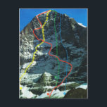 Carte Postale La Suisse vintage monte l'Eiger<br><div class="desc">Suisse vintage,  Grindelwald,  Jungfrau Routes vers l'Eiger</div>