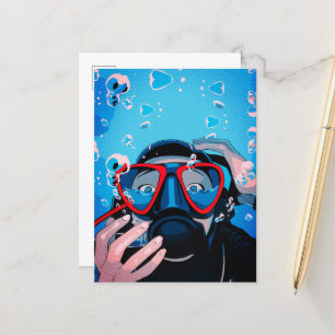Carte Postale La surprise du plongeur – Aventure sous-marine