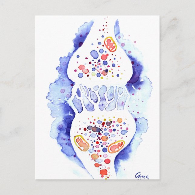 Carte Postale La synapse et le nerf impulse toile d'impression d (Devant)