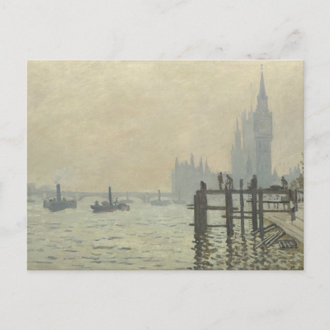 Carte Postale La Tamise à Westminster par Claude Monet (Devant)