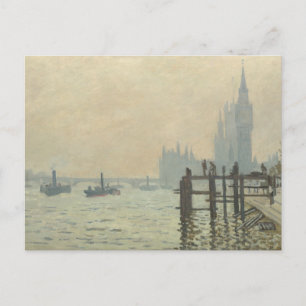 Carte Postale La Tamise sous Westminster par Claude Monet
