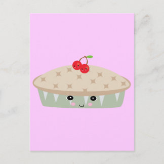 Carte Postale la tarte à la cerise kawaii