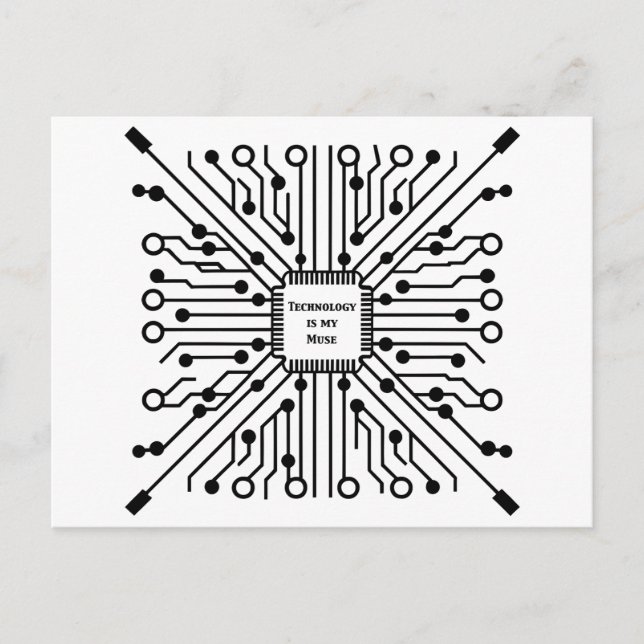 Carte Postale La technologie est ma muse (Devant)