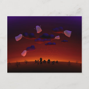 Carte Postale La tempête de rassemblement (nuit d'Halloween)