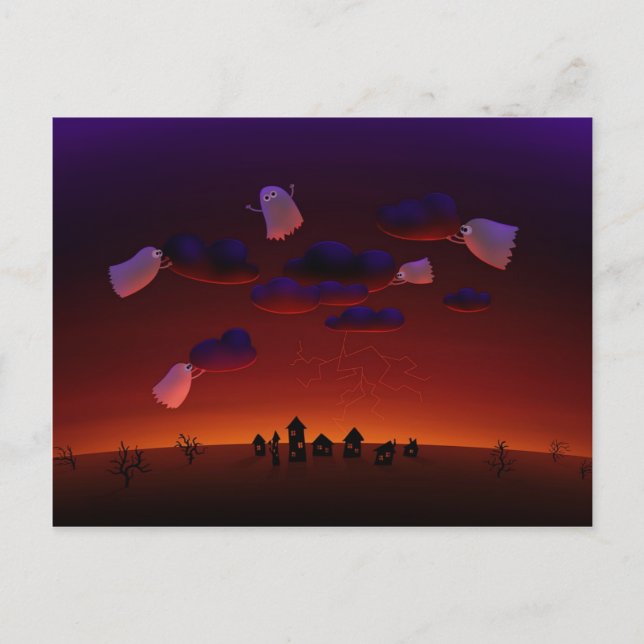 Carte Postale La tempête de rassemblement (nuit d'Halloween) (Devant)