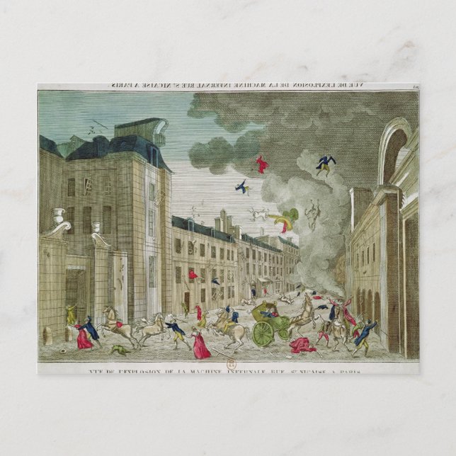 Carte Postale La tentative d'assassinat de Napoléon Bonaparte (Devant)