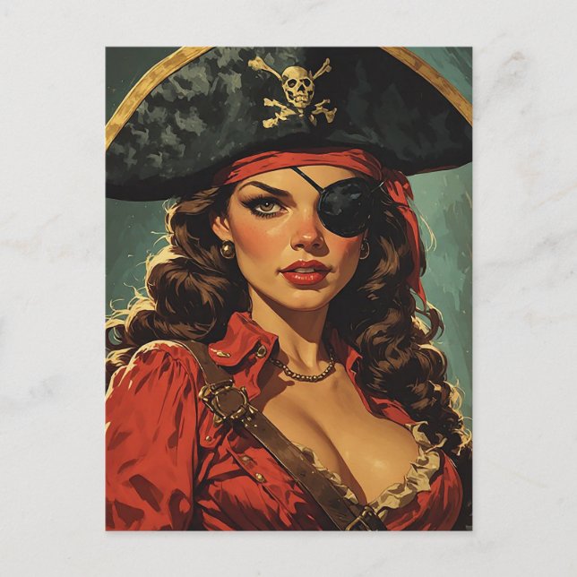Carte Postale La tentatrice pirate écarlate (Devant)