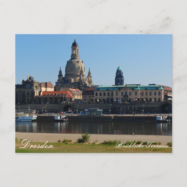 Carte Postale La terrasse de Brühl à Dresde (Devant)