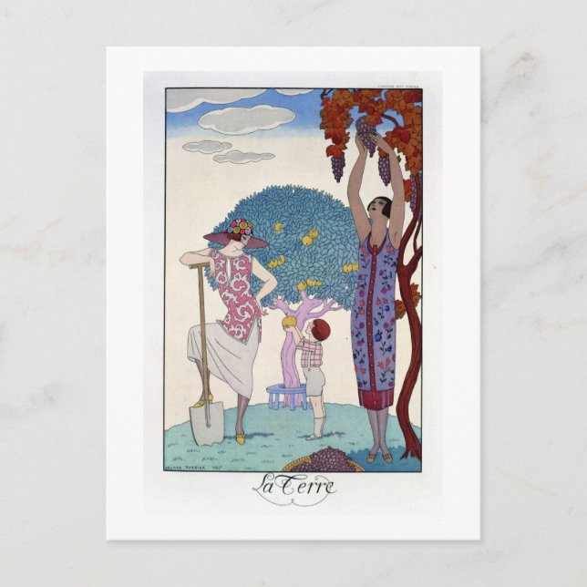 Carte Postale La Terre, 1925 (litho couleur) (Devant)