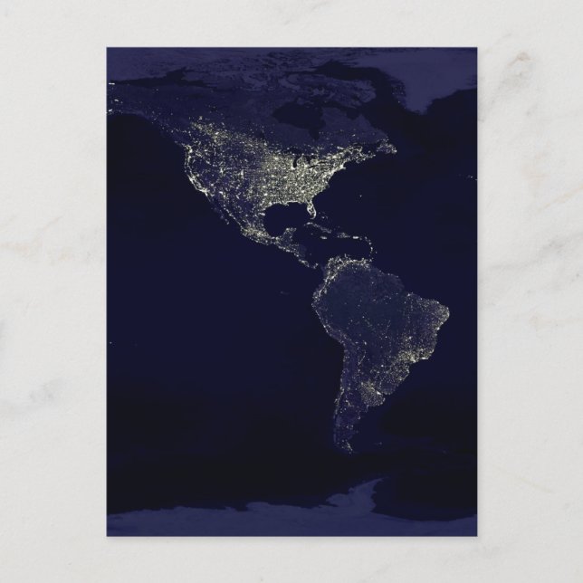 Carte Postale La Terre à la nuit (Devant)